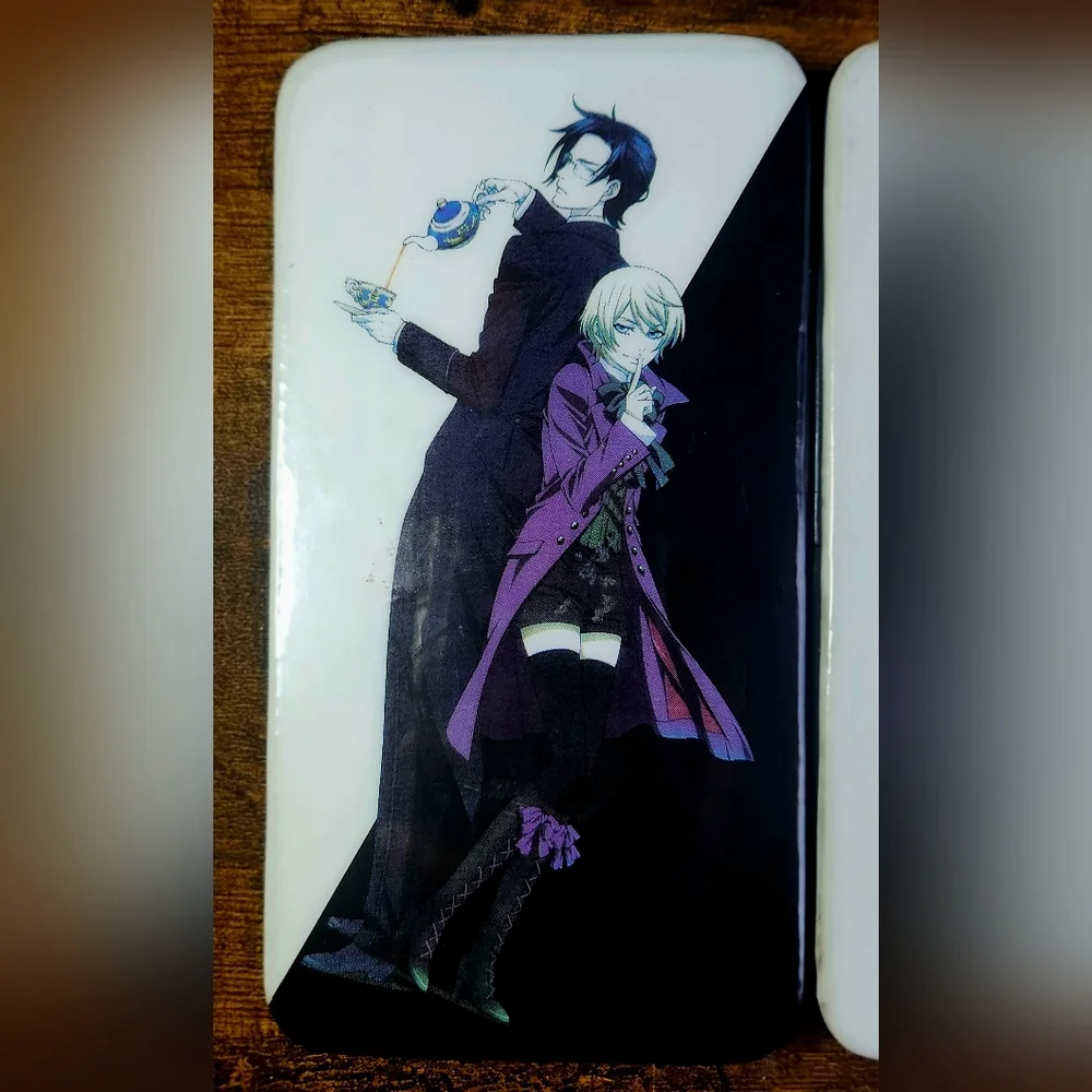 Black Butler Anime Clutch in Black and White with Purple Accent